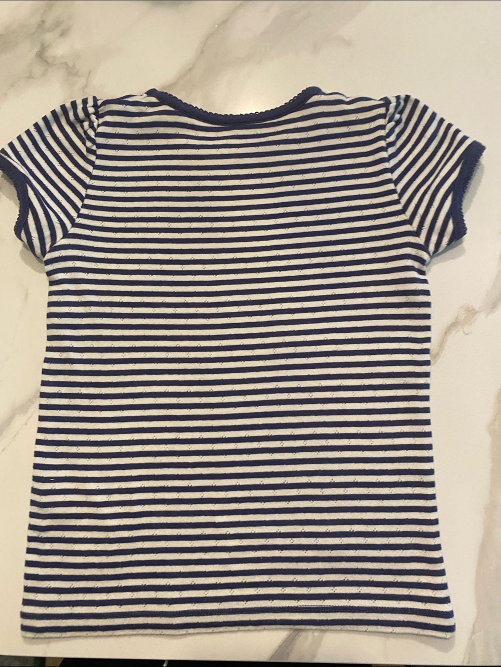 Mini Boden Short Sleeve Pointelle Top size 6/7 - Picture 2 of 3